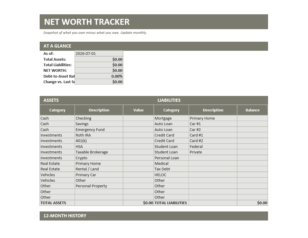 08 Net Worth Tracker