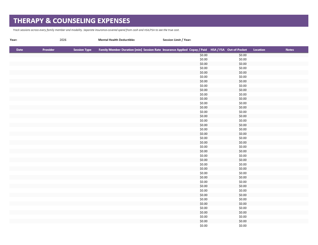 Therapy Expenses