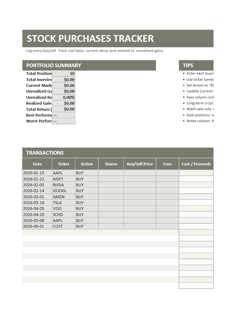 Stock Purchases