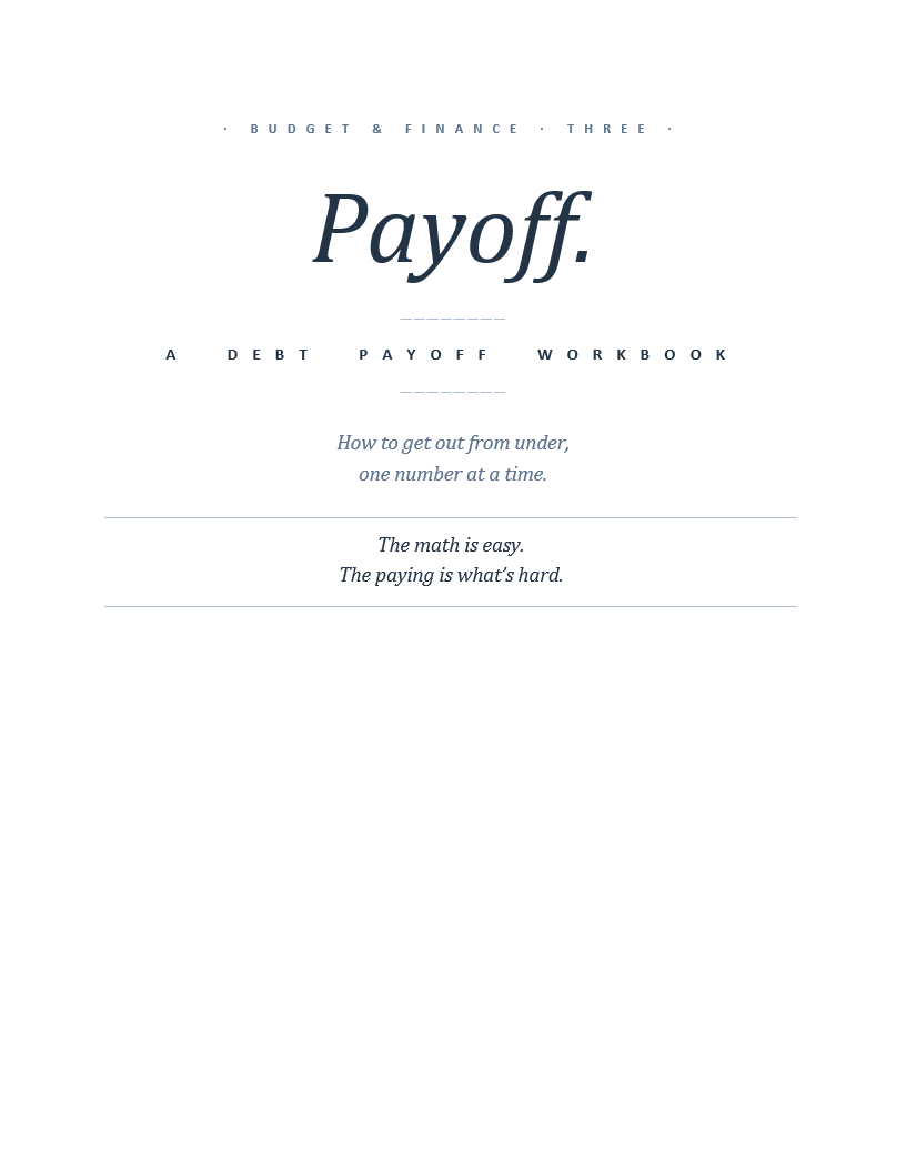 Debt Payoff Workbook