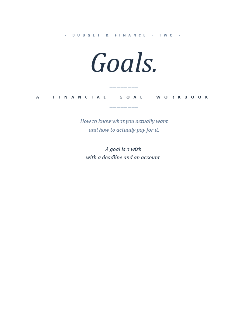 Financial Goal Workbook