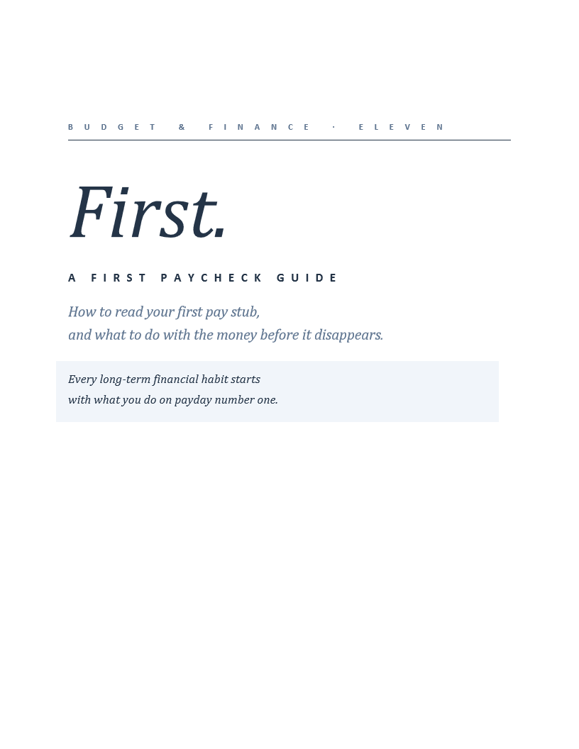 First Paycheck Guide