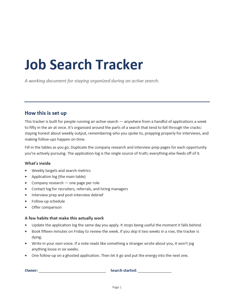 Job Search Tracker