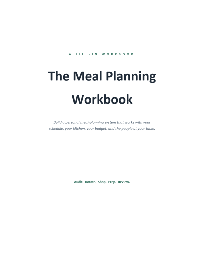 Meal Planning Workbook