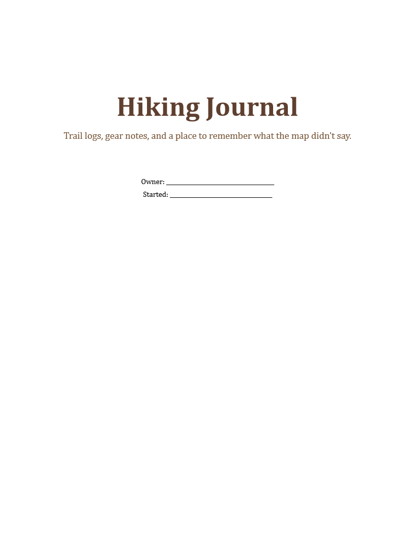Hiking Journal