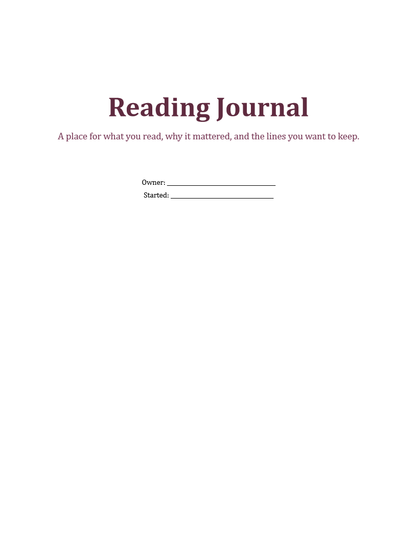 Reading Journal