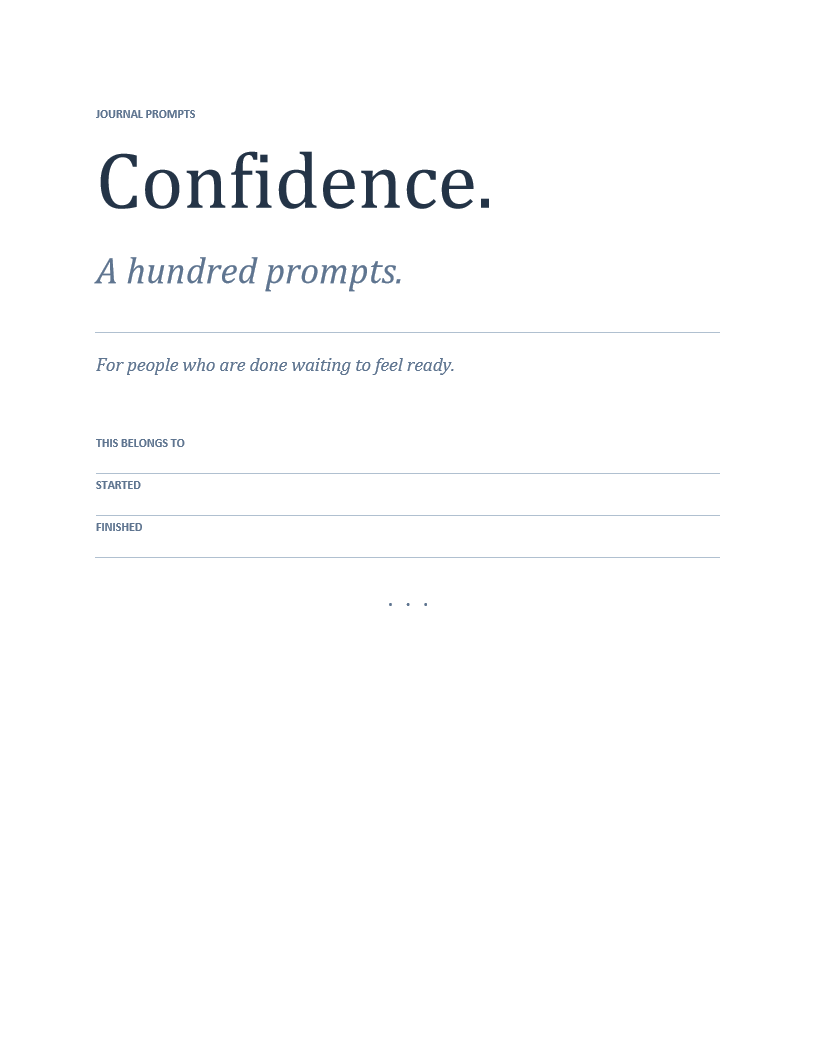 Confidence Journal Prompts