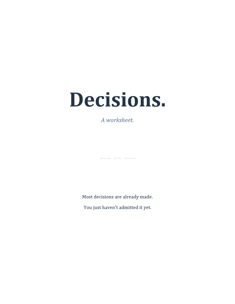 Decision-Making Worksheet