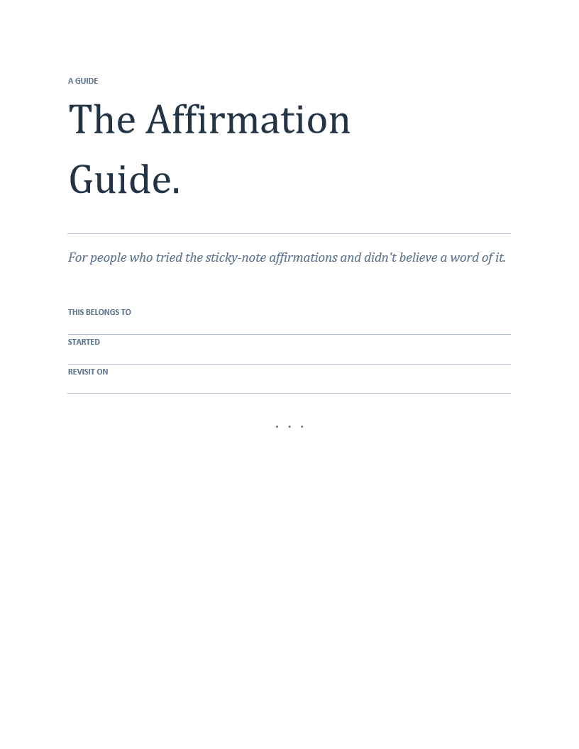 Positive Affirmation Guide