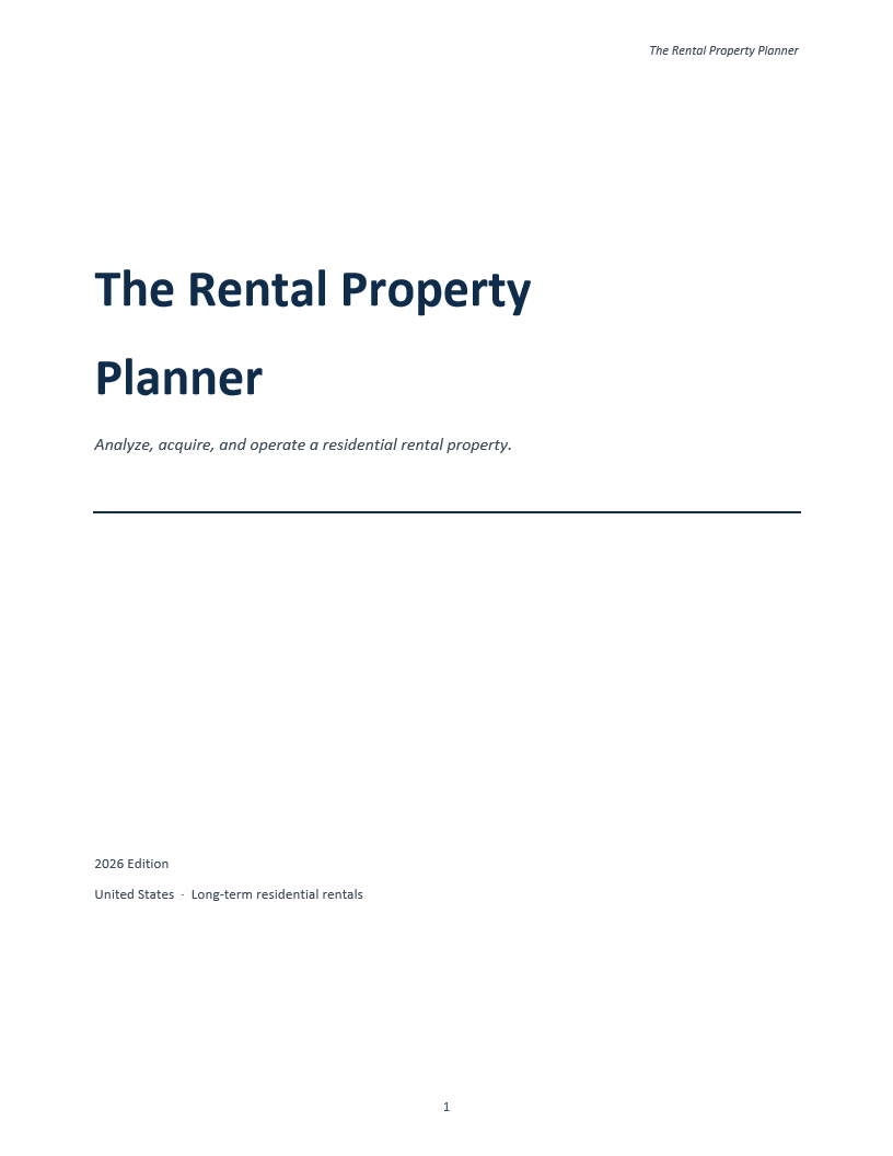 The Rental Property Planner