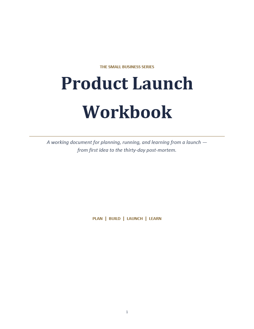Product Launch Workbook
