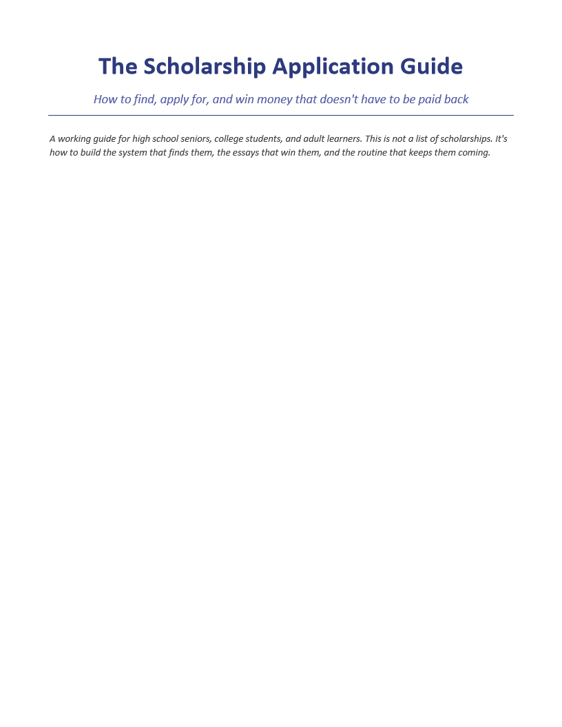 The Scholarship Application Guide