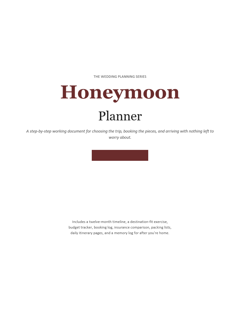 Honeymoon Planner