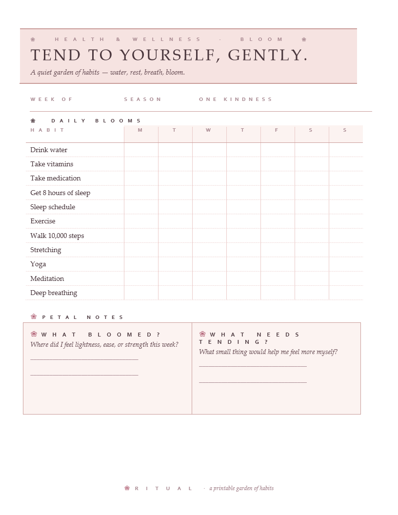 Floral — Health & Wellness Tracker