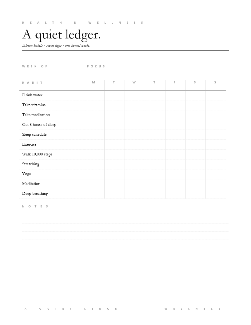 Minimalist — Health & Wellness Tracker