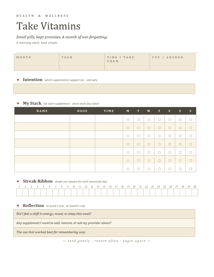 Take Vitamins Tracker