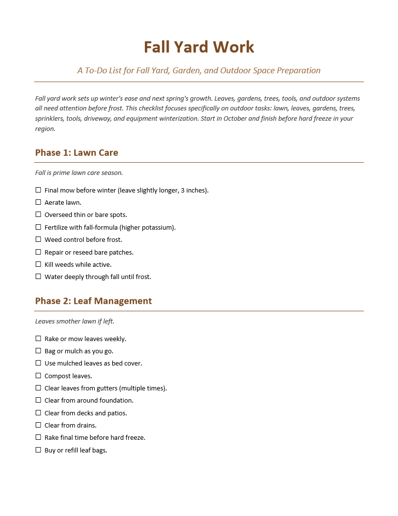 Fall Yard Work To-Do List